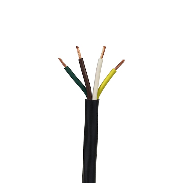 4 Conductor Trailer Cable, 16 AWG GPT, Color Coded PVC Wires with Outer Jacket, 1' Length